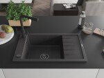 MEXEN/S - Elias granitový dřez 1-miska včetně baterie Duero, černá kropenatá 6511-76-671600-70-B