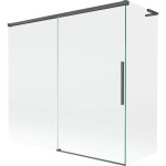 MEXEN/S - Rox L vanová zástěna 2-křídlová posuvná 170 + 80 x 150, transparent, grafit kartáčovaná 8C9L-170-080-66-00