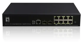 LevelOne GEP-1061 / Switch / 8x GE PoE+ / 2x SFP / 180 W PoE / Managed L2 / 19" (GEP-1061)