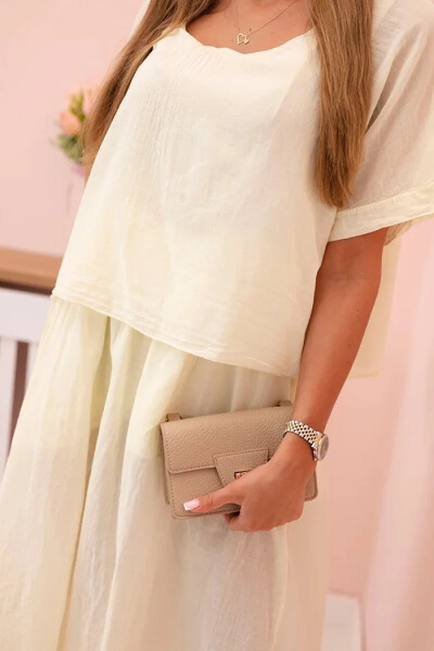 Dámské bavlněné šaty s volným střihem žlutý UNI