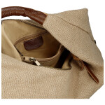 Trendy dámská textilní kabelka na rameno Alice, tmavě béžová