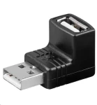 MicroConnect zahnutý adaptér do pravého úhle USB2.0 A (M) - USB2.0 A (F) černá (USBAMAFA)