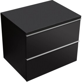 CERANO Koupelnová skříňka Velora - černá matná, úchytka chrom + deska pod umyvadlo Navira Pro - 36 mm - 60x56,6x46,5 cm
