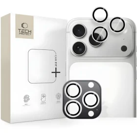 Tech-Protect Camring Fit+ stříbrná / Ochranný kryt fotoaparátu / Apple iPhone 14-17 Pro/Pro Max