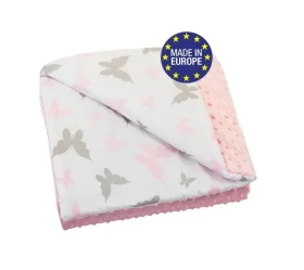 Bomimi Deka minky 100 x 75 cm motýlci, růžová (BO2209PIK014)