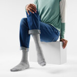 Unisex merino městské ponožky SMARTWOOL Everyday Anchor Line Crew Socks, Light Gray velikost: 46-49 (XL)