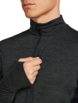 Pánská merino mikina ICEBREAKER Mens 200 Realfleece Descender LS Half Zip, Jet Heather/Black/Cb velikost: L