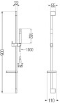 MEXEN/S - DS70 posuvný sprchový set, černá 785704583-70
