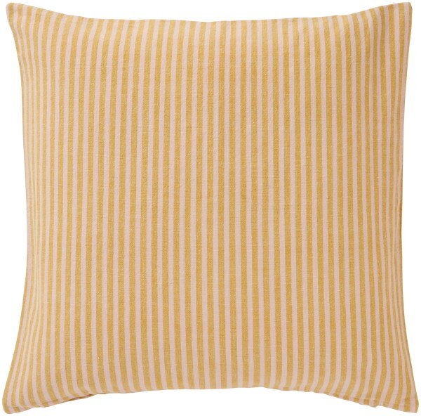 Ib Laursen Povlak na polštář Linea Mustard / Light Pink stripes 45 x 45 cm, oranžová barva, textil