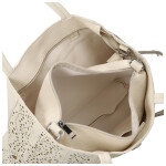 Módní dámský koženkový set kabelek Safira, krémový