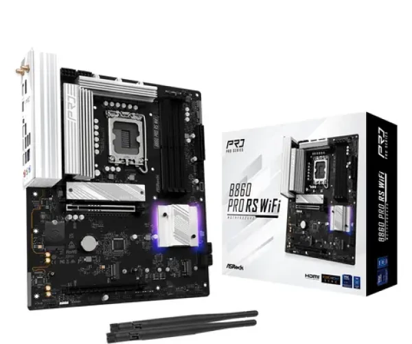 ASRock B860 Pro RS Wifi / B860 / LGA 1851 / 4x DDR5 / PCIEx 16 / 2.5GLAN / Wi-Fi / ATX (90-MXBRK-A0UAYZ)