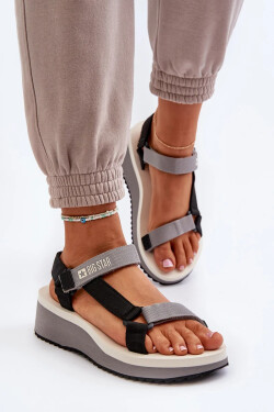 Dámské sandály na platformě a klínku Big Star šedá Velikost: 37