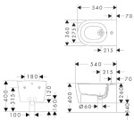 HANSGROHE - EluPura S Závěsný bidet, otvor pro baterii, bílá 60278450