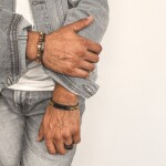 Korálkový náramek mm Hnědá 21 cm