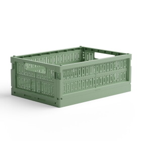 Made Crate Skládací přepravka Green Bean Green - midi, zelená barva, plast