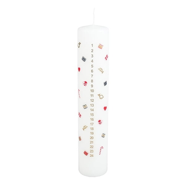 Det Gamle Apotek Adventní svíčka s čísly Classic Christmas 25 cm, červená barva, multi barva, vosk