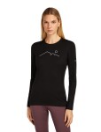 ICEBREAKER Wmns 200 Oasis LS Crewe Rainer Ridg, Black (vzorek) velikost: S