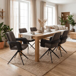 Jídelní židle otočná 180°, šedá, látka, DCH-F1146 GREY2