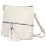 Stylová dámská koženková crossbody kabelka Betty, krémová