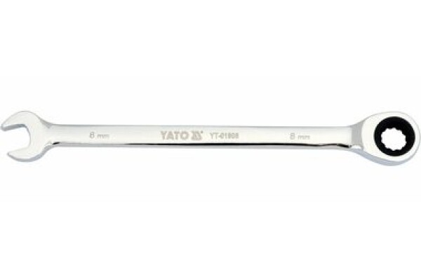 YATO YT-01908 / Klíč očkoplochý ráčnový 8 mm / 141 mm (YT-01908)