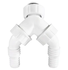Xavax / Dvojitá přípojka sifónu / se zpětnou klapkou / podomítková / hadice 20–24 mm