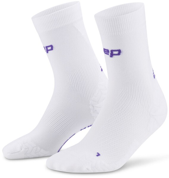 CEP pánské běžecké kompresní vysoké ponožky ULTRALIGHT 4.0 - white Velikost: V (Vel. chodidla 45-48)