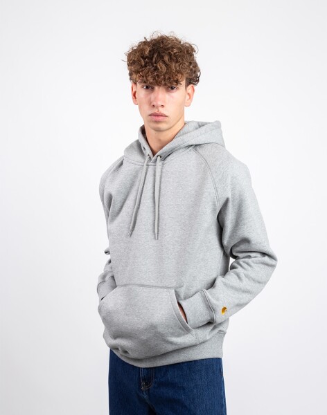 Carhartt WIP Hooded Chase Sweat Grey Heather / Gold XXL