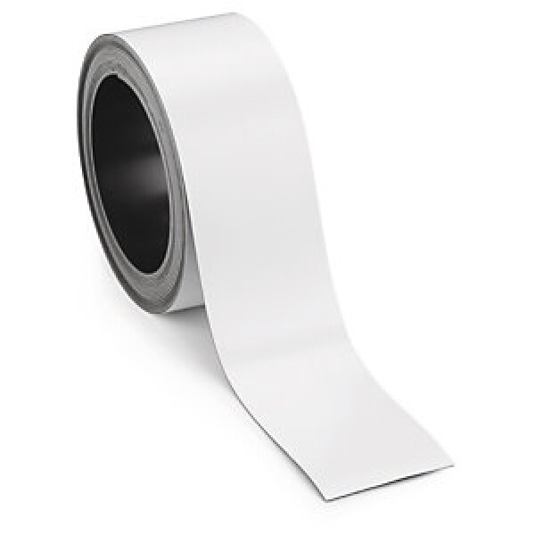 Magnetické štítky v roli, šířka 25mm, délka 5m, bílé, popisovatelné