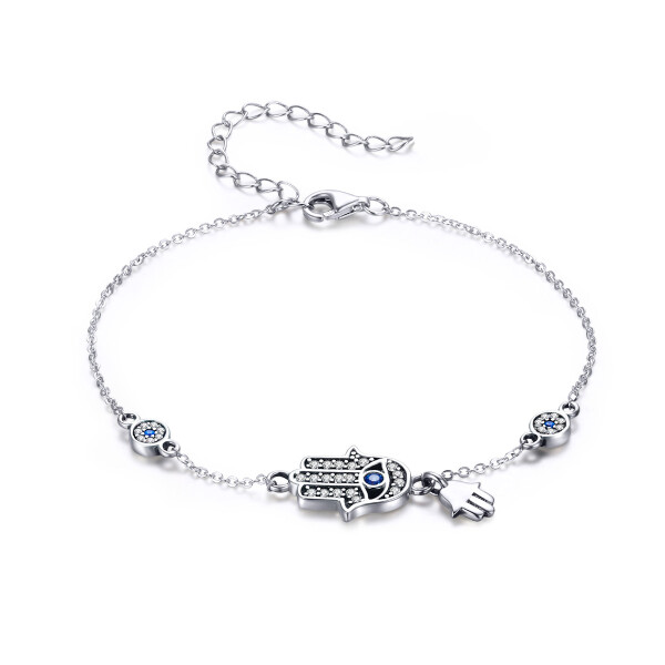 Elenys stříbrný náramek Hamsa symbol ochrany