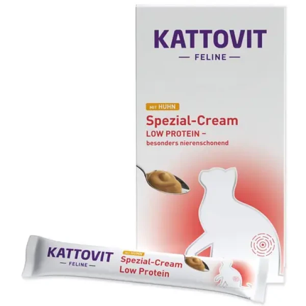 Kattovit Low Protein kuřecí krém / Krém pro kočky s ledvinovou nedostatečností / nízký fosfor / 6x15g (393-77311)