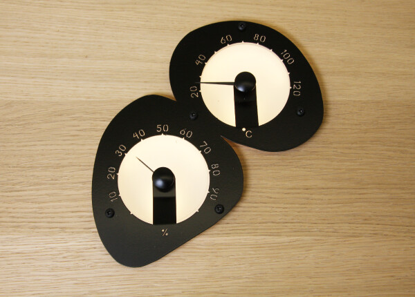 Cariitti vlhkoměr/teploměr do sauny, fitinka, černý C1545861L