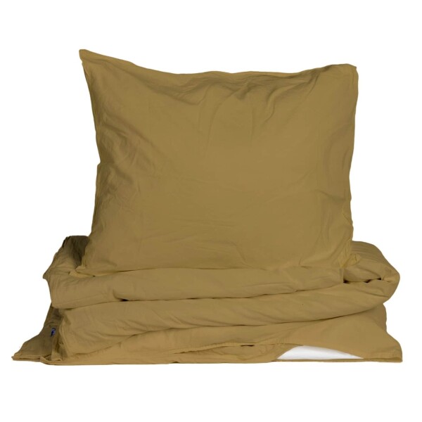 Storefactory Povlečení z organické bavlny Crinkle Mustard Gold 150 × 210 cm, oranžová barva, textil
