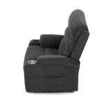 Polohovací křeslo, elektrické kabelové ovládání, šedá, látka, TV-S8348 GREY2