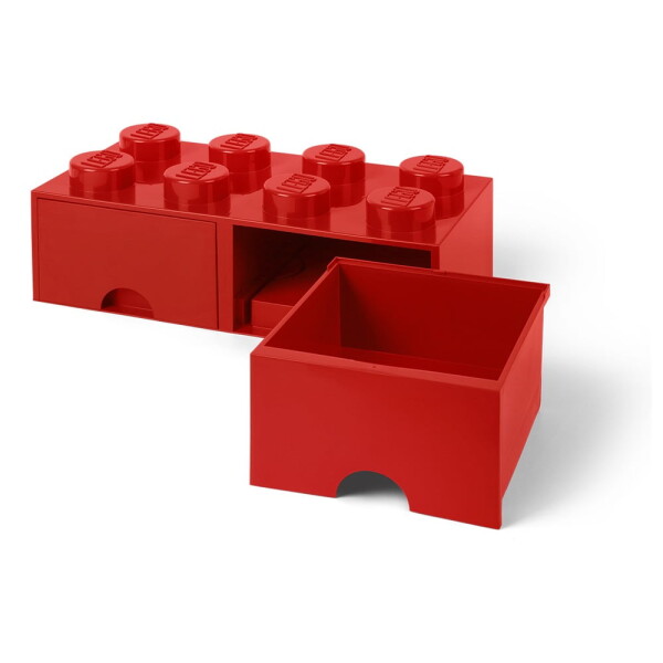 LEGO úložný box 8 s šuplíky - červená