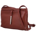 Módní dámská kožená crossbody kabelka Ofelie, tmavě červená
