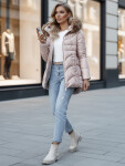 Dámská zimní bunda s kapucí TY4441 béžová - FashionStreet M