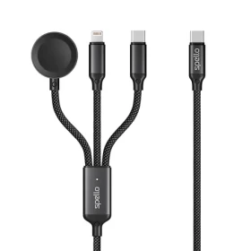 Epico Spello Datový USB-C kabel 3v1 černá / Lightning / USB-C / Apple Watch (9915111300051)