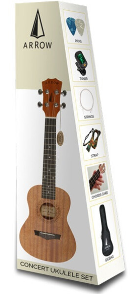 Arrow MH10 Mahogany Concert Ukulele - Natural SET