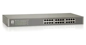 LevelOne Switch 24x Fast Ethernet 19" kovový / Switch / Unmanaged / 10/100 Mb/s / QoS / 4,8 Gbit/s (FSW-2450)