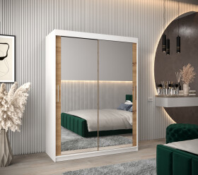 Šatní skříň Abi T3 Barva korpusu: Bílá, Rozměry: 150 cm, Dveře: Dub artisan