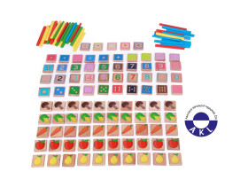 Dřevěný edukativní set Učíme se počítat 135 prvků