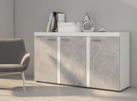 FRONTI Komoda RUMBA 3F Bílá + beton