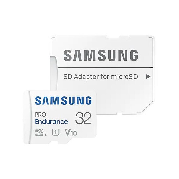 SAMSUNG PRO Endurance microSDXC 32GB + SD adaptér / Class 10 / UHS-I / U3 / čtení: 100MBs / zápis: 40MBs (MB-MJ32KA/EU)