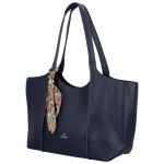 Moderní dámská koženková kabelka na rameno Olga, tmavě modrá