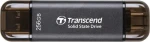 Transcend ESD310C Externí SDD 256GB šedá / USB-A/C 3.2 Gen 2 / R: 1050MBs / W: 950MBs (TS256GESD310C)