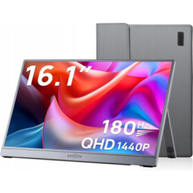 Arzopa Z3FC Portable Monitor 16.1" 180hz IPS 2K 1440P Metal Housing Přenosný monitor + pouzdro, šedý EDF_14053004