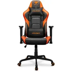 COUGAR Armor Elite černo-oranžová / Herní židle / nastavitelná / syntetická kůže / pojezd. kolečka / nosnost 120 kg (CGR-ARMOR ELITE-O)