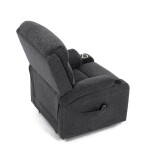 Křeslo polohovací elektrické, 1 motor, šedá látka, bezdrátové nabíjení pro mobilní telefon