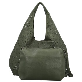 Módní koženková sada kabelek přes rameno a crossbody Saga, zelená