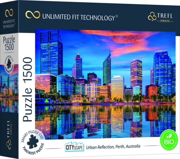 Puzzle Cityscape: Odraz města Perth, Austrálie 1500 dílků